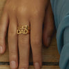 Letter Seal Titanium Steel Plating 18K Gold Ring