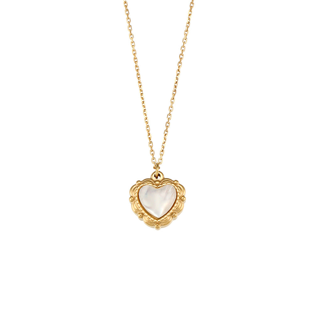 Shell Heart Pendant Necklace