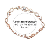 Crystal Heart & Oval Link Bracelet