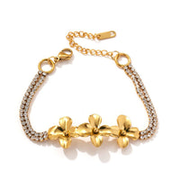 Golden Petal Chain Bracelet