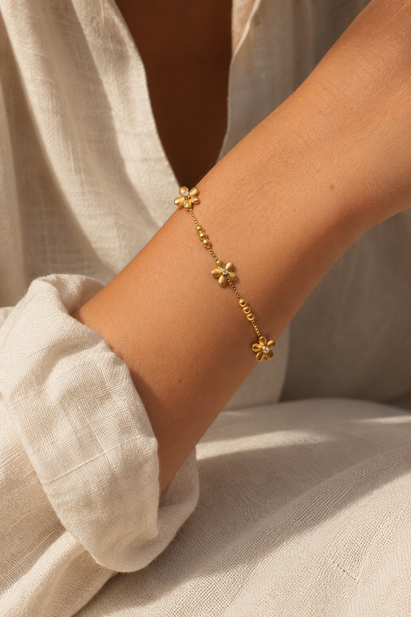 Bracelet Zircon Fleur