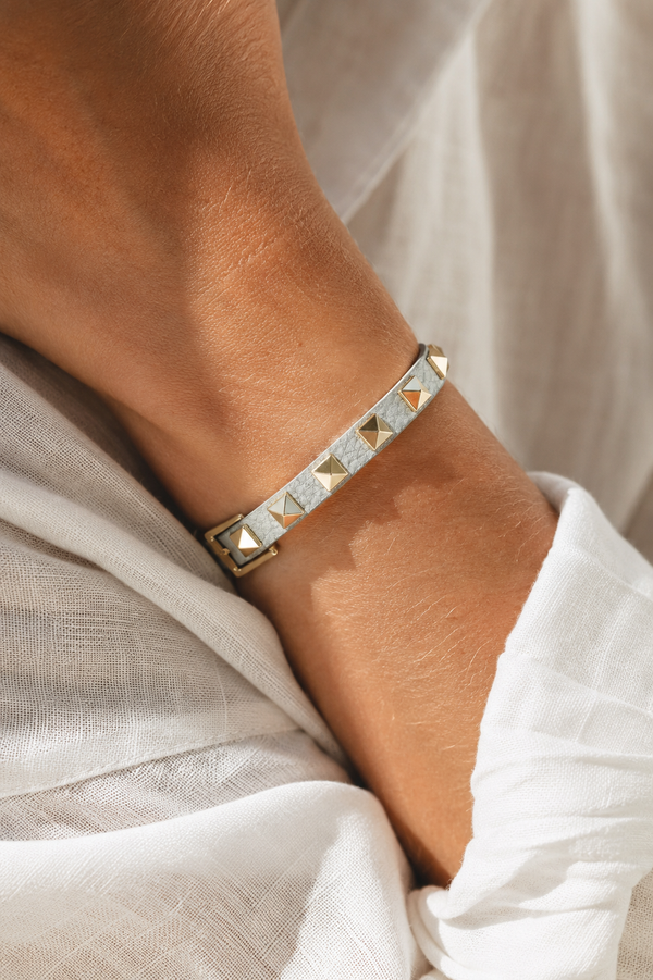 Bracelet Cuir Rivets