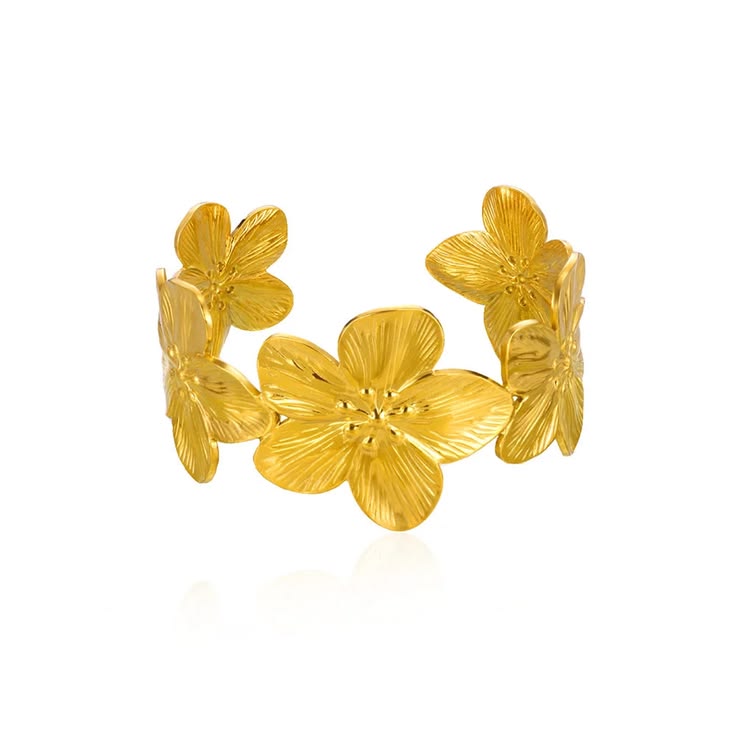 Frangipani Flower Cuff Bracelet
