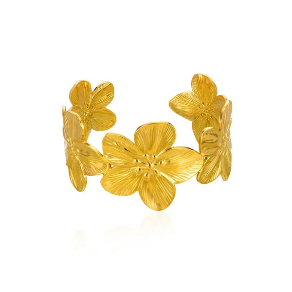 Frangipani Flower Cuff Bracelet