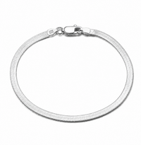 White Gold Color 3 Mm200mm / 925 Silver