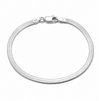 White Gold Color 3 Mm190mm / 925 Silver