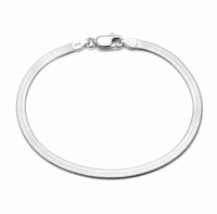 White Gold Color 3 Mm165mm / 925 Silver