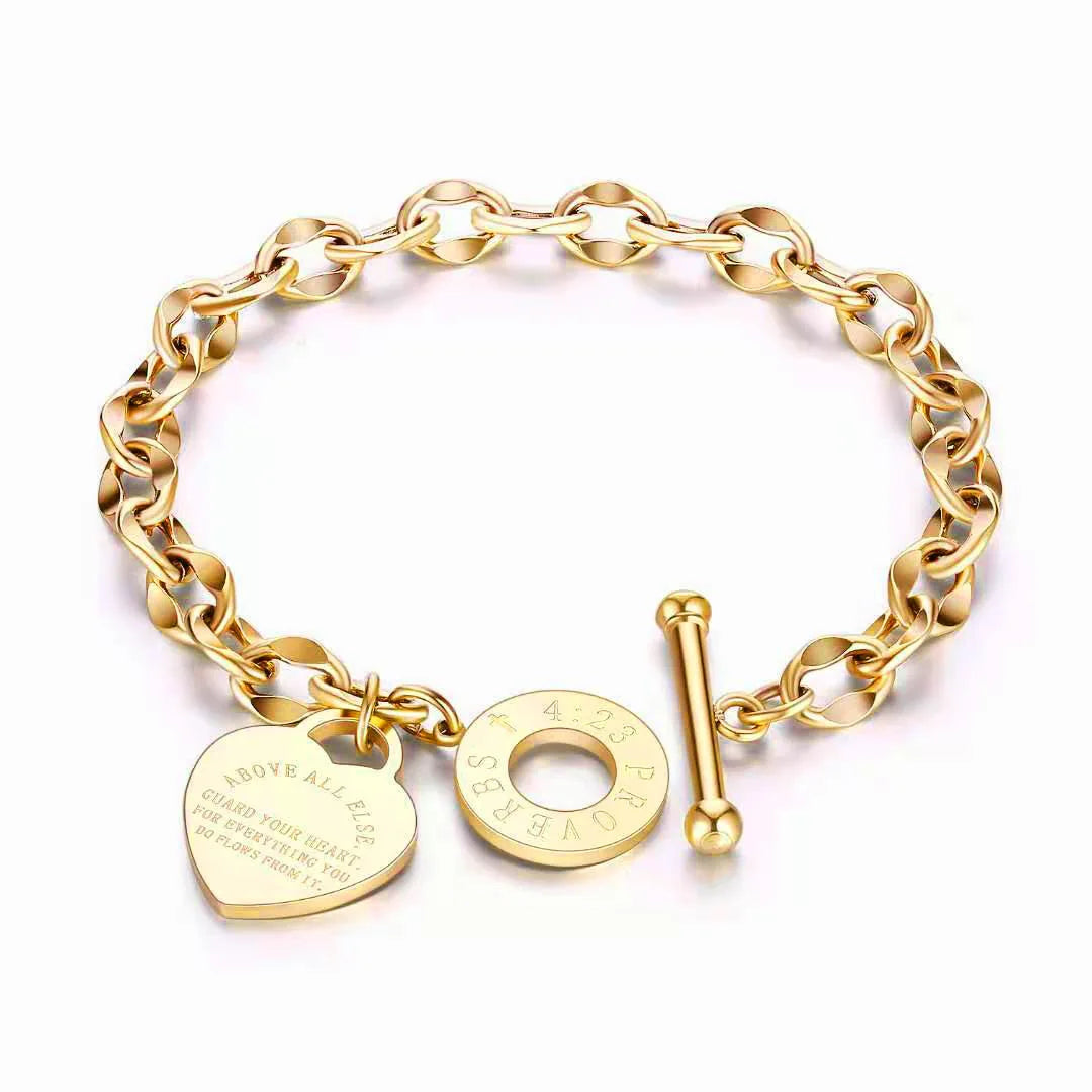 Double Heart Chain Bracelet