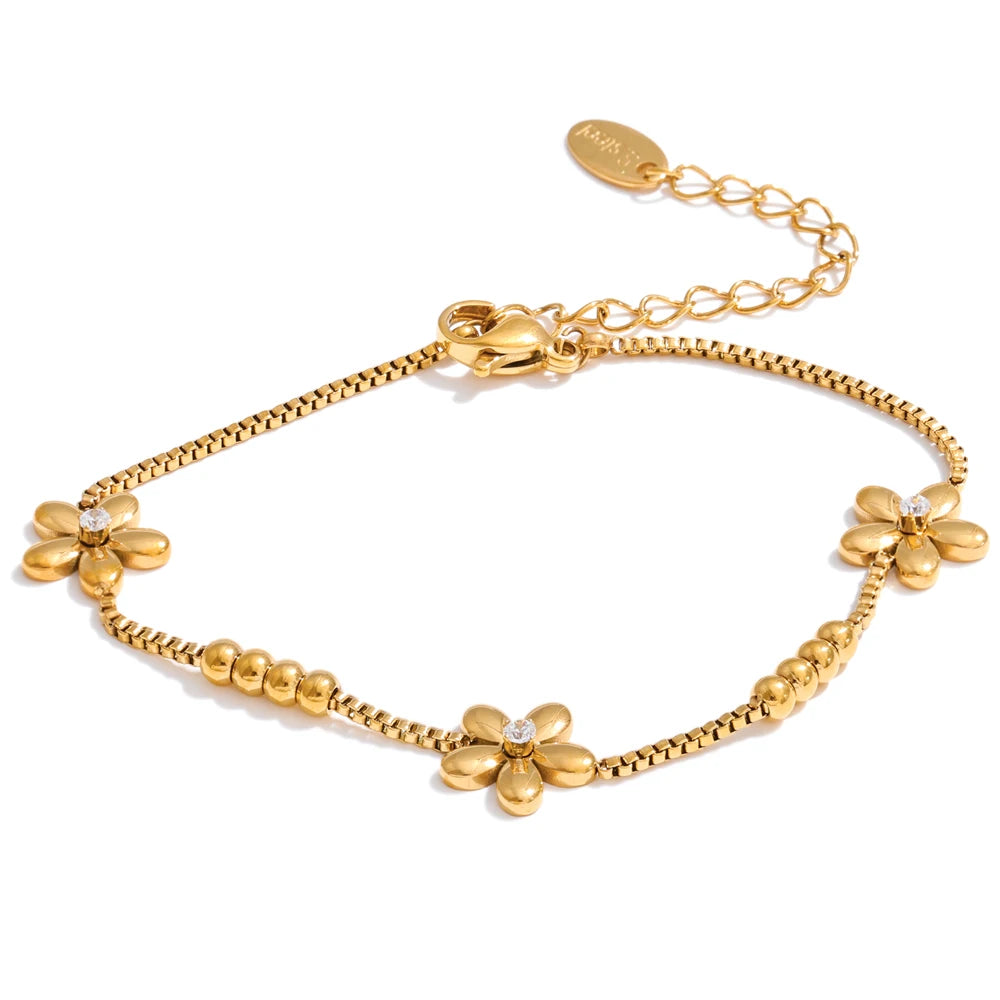 Bracelet Zircon Fleur