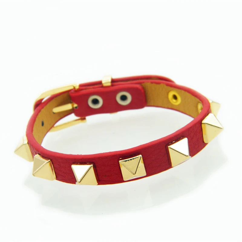 Bracelet Cuir Rivets