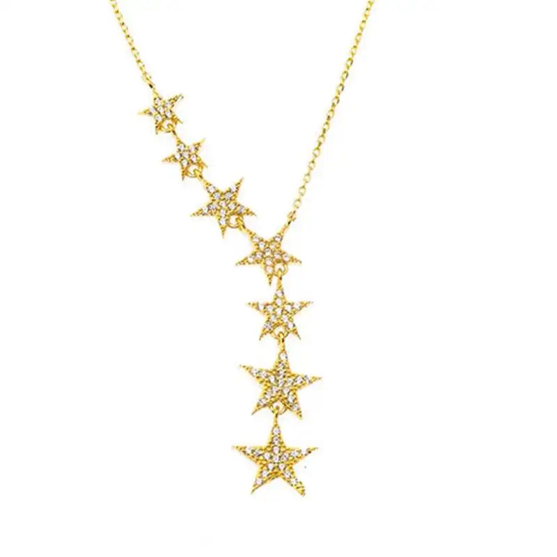 Crystal Stars Pendant Necklace