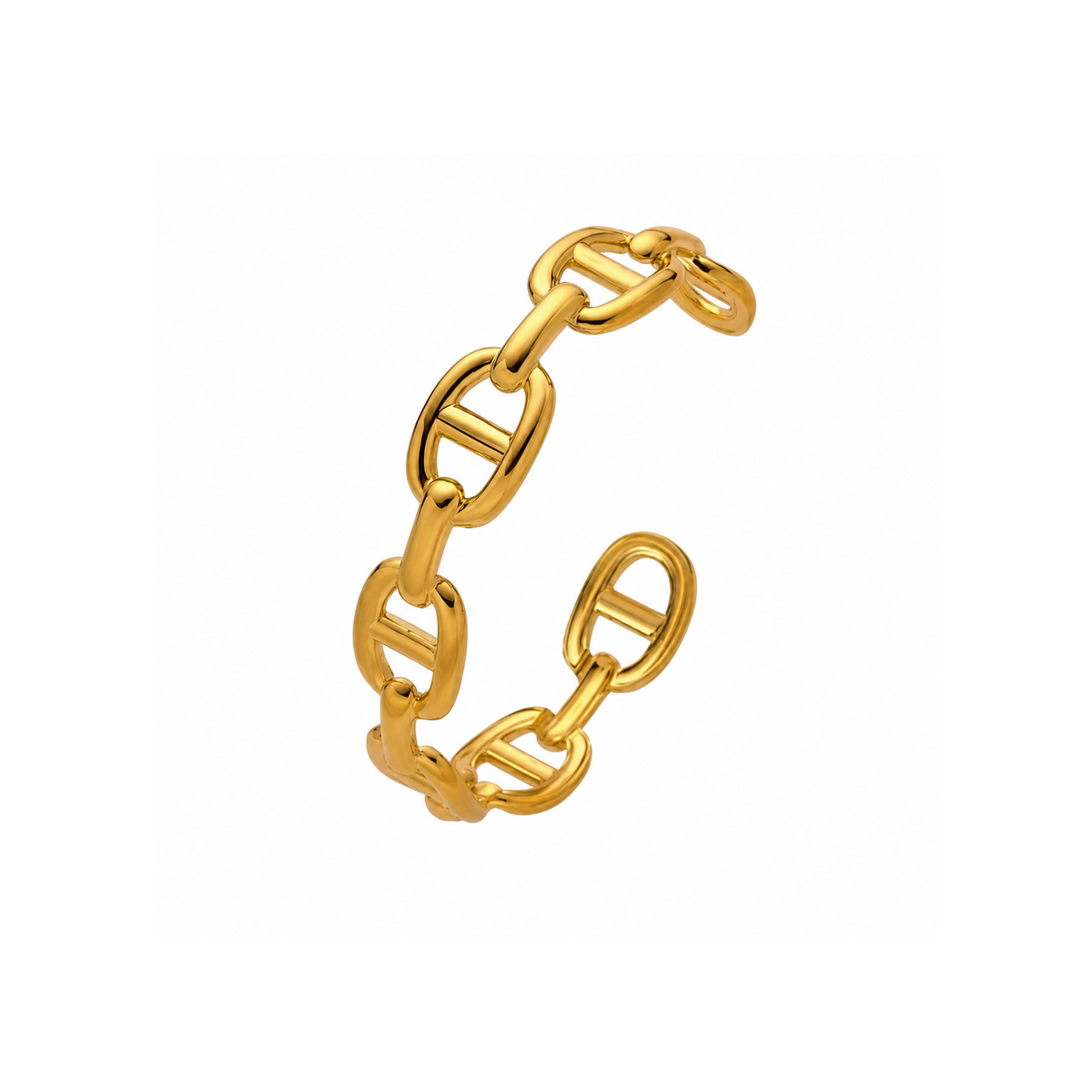 Bracelet manchette à maillons de chaîne d'ancre