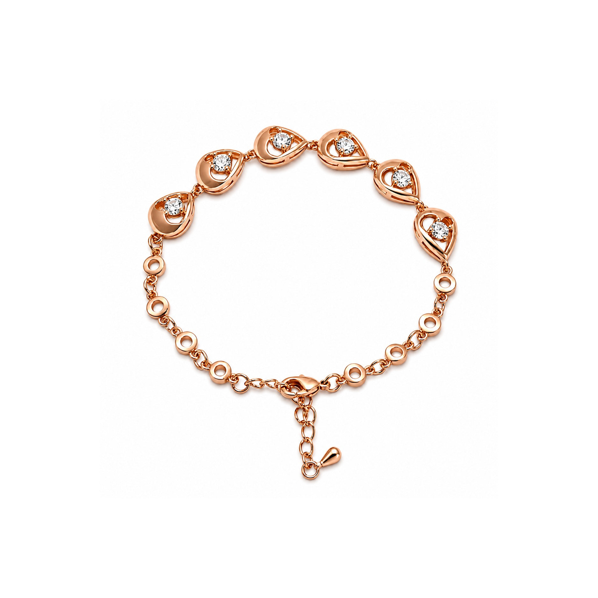 Crystal Teardrop Link Bracelet