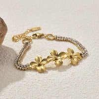 Golden Petal Chain Bracelet